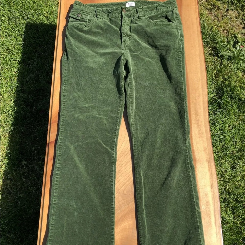 New Bass Green Women’s Stretch Velour Pants Sz 6